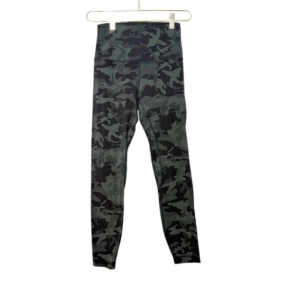 Lululemon Align Pant II 25" Incognito Camo Multi Gator Green Women 4 Stretch Gym - Picture 1 of 8